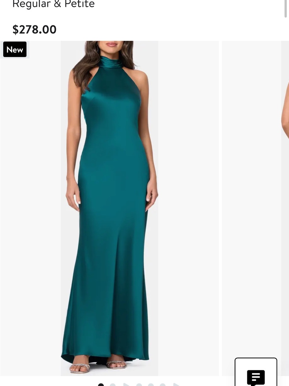 Teal Satin High-Neck Maxi Dress Nordstrom Xscape Evenings
